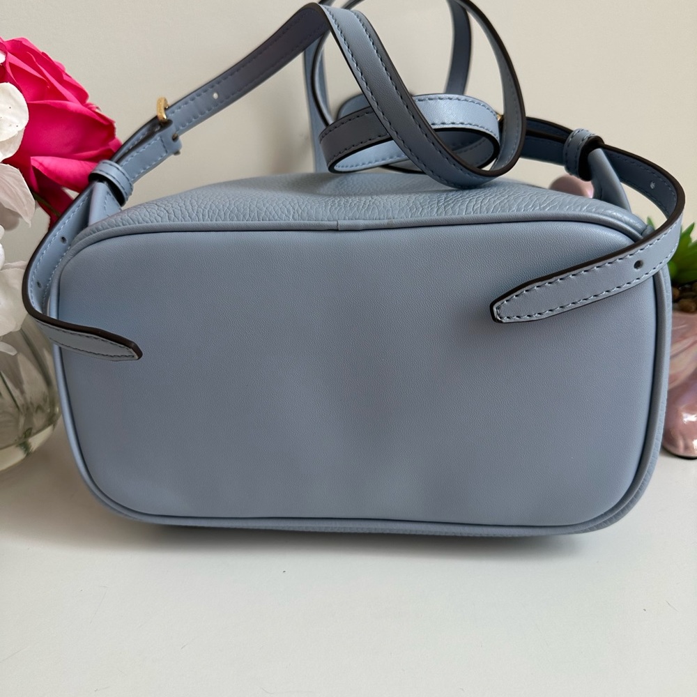 Michael Kors Adina Medium Leather Backpack Pale Blue - Picture 4 of 8